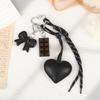 Fashionable Retro Bow Heart Bag Charm Y2K Ins Style Woven Rope Keychain Pendant Girly Trendy Car Key Holder Gifts