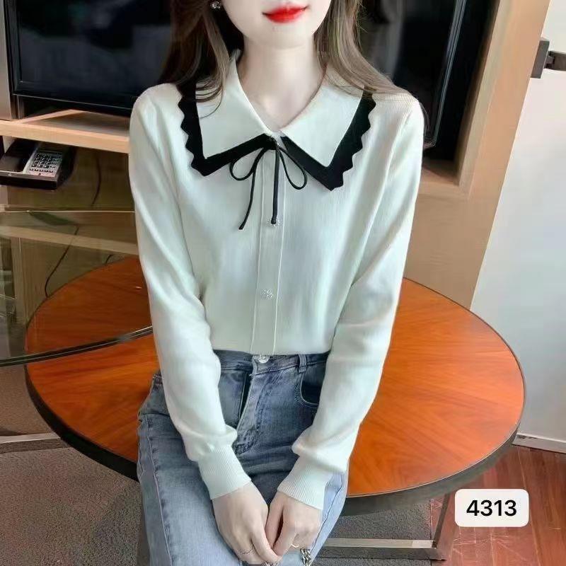 Pulover din tricot cu fundă pentru femei Undercover, toamnă și iarnă, cu guler pentru păpuși, pulover la modă