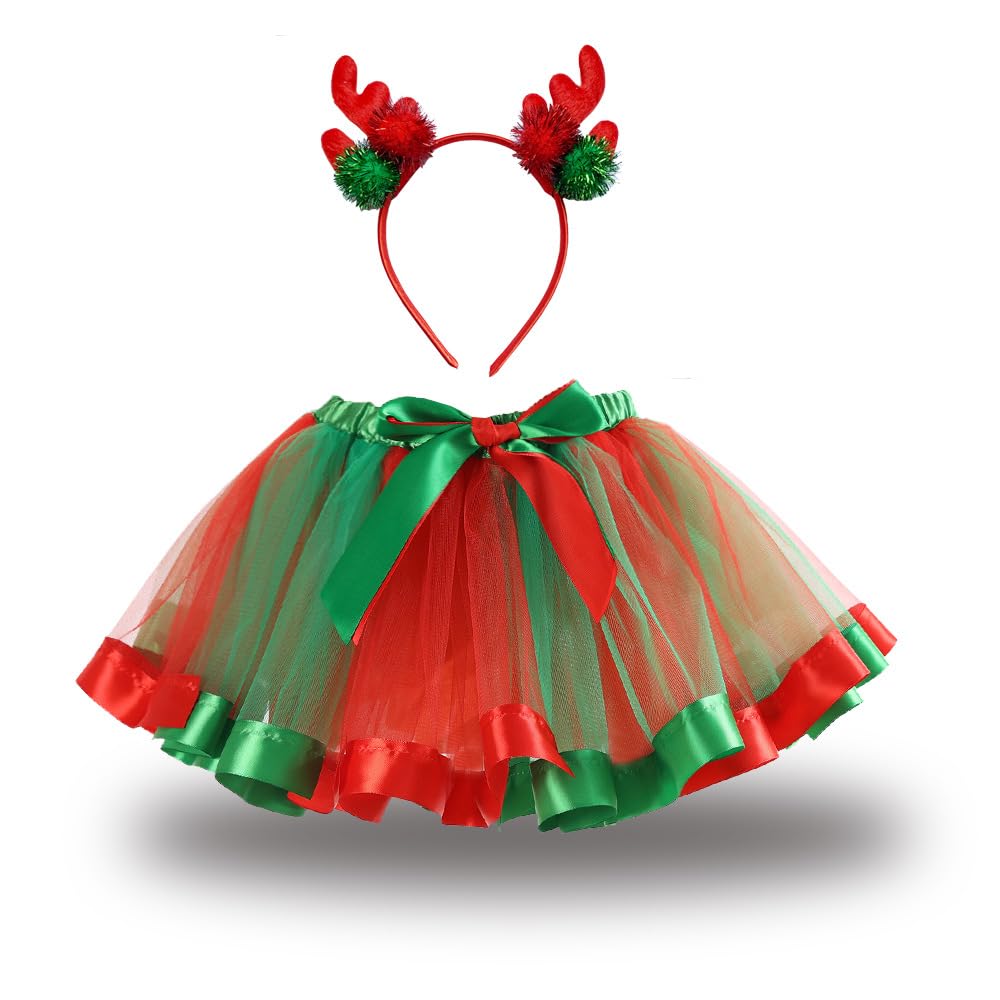 HUIROM Tutu Christmas Cosplay Santa Fluffy Tulle Skirt for Cute Tutu Skirt for Parties Size L Kids' Skirt, Costume, Costume, Girls, (Type B,