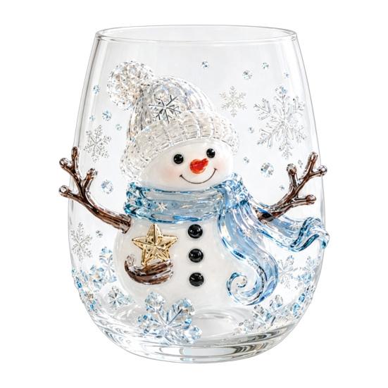 Bicchiere Resistente al Calore Bicchiere Natalizio 3D, Tazza Scolpita Babbo Natale Pupazzo di Neve Albero, Trasparente per Caffè Freddo Decorativo Bicchiere per le Feste, Festivo