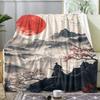 Samurai In Autumn Throw Soft Flannel AC Blanket Lightweight Summer Nap Throw Cozy Blanket for Sofa Bed Travel Home