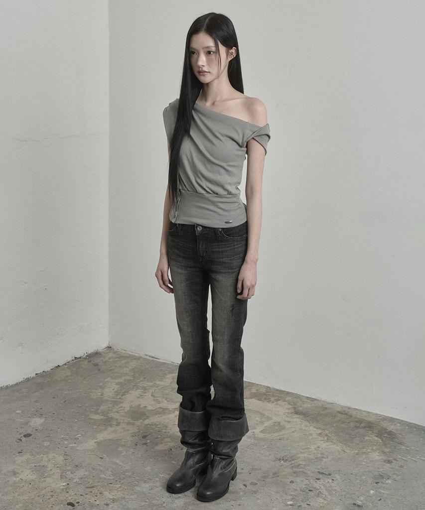 Inegi Waist-Shaped Button Top (Taupe)