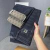 Men's High-Quality Embroidered Denim Jeans with Elastic Waistband