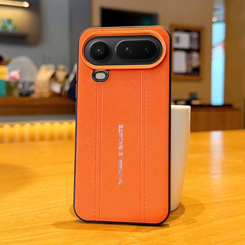 Für Honor Magic 8 Pro Air Handyhülle TPU Leder Aufkleber Design Leichte Luxus Optik Genähtes Linien Design Rote Kameraabdeckung