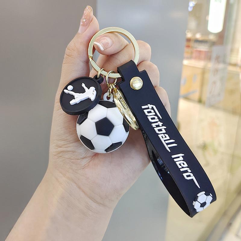 Football Cup Cartoon Mini Simulation Football Keychain Outdoor Backpack Key Pendant Gift Travel Commemoration