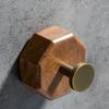 Wood & Metal Wall Hook Hat Hanger Easy Install Wall Mount Wooden Peg Knob Walnut Cute Simple Modern Small Room Decor