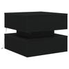 Coffee Table with LED Lights Black Oak Effect 50 X 50 X 40 Cm