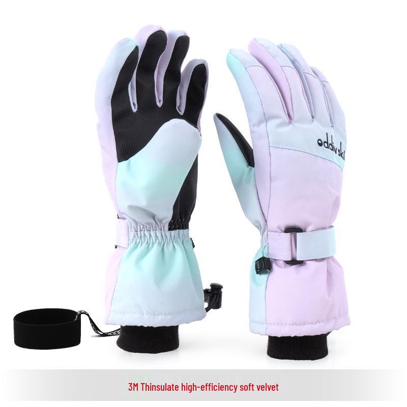 Oddivski Touchscreen Waterproof Ski Gloves for Adults - Unisex Warm, Protective Snow Sports Gloves Small