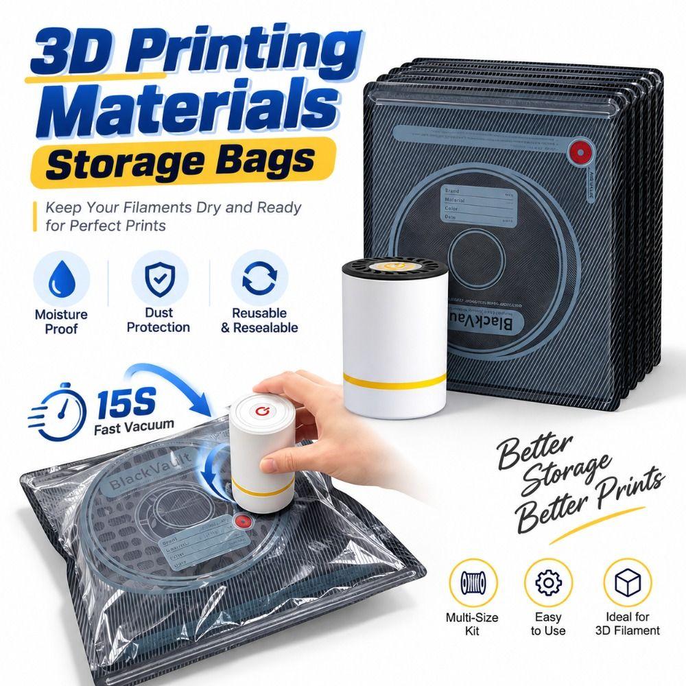 Airtight Seal 3D Filament Vacuum Storage Bags Light Blocking 3D Filament Bag Clothing Organization