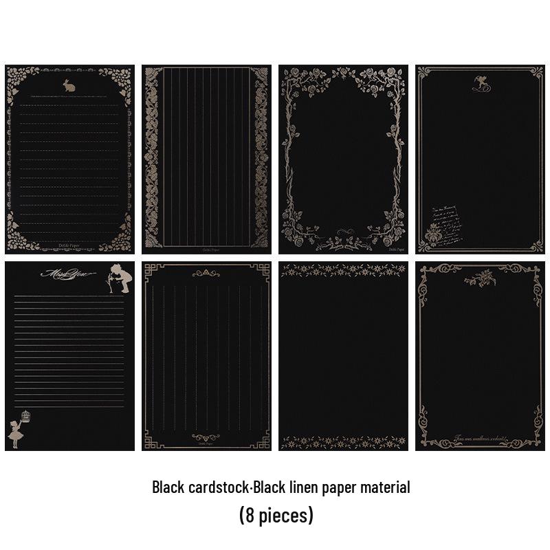 

Kraft Retro Letter Paper Set - 8 Sheets, Multi-Color, Journal Style, Calligraphy Stationery with Envelopes