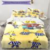 3-teiliges Bettbezug-Set (1 * Bettbezug + 2 * Kissenbezug, ohne Kern), Bananas in Pyjamas Aufdruck Weiches Ganzjahres-Bettwäscheset, Heim-Schlafzimmer-Dekoration Geschenk