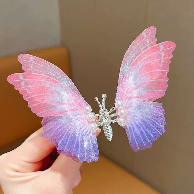1PC Sweet Decorate Colorful Pearl Butterfly Hair Accessories Hairpin for Girls Hair Clip Glitter Moving Wings