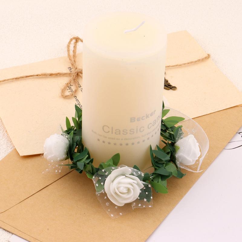 10 Pcs Drip Protection Communion Candle,Candle Rings Small Artificial Wreaths Drop Catcher For Candles