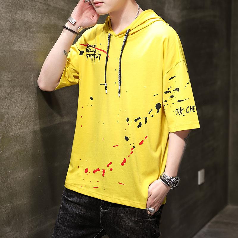 Men's Fashionable Printed Hooded T-shirt