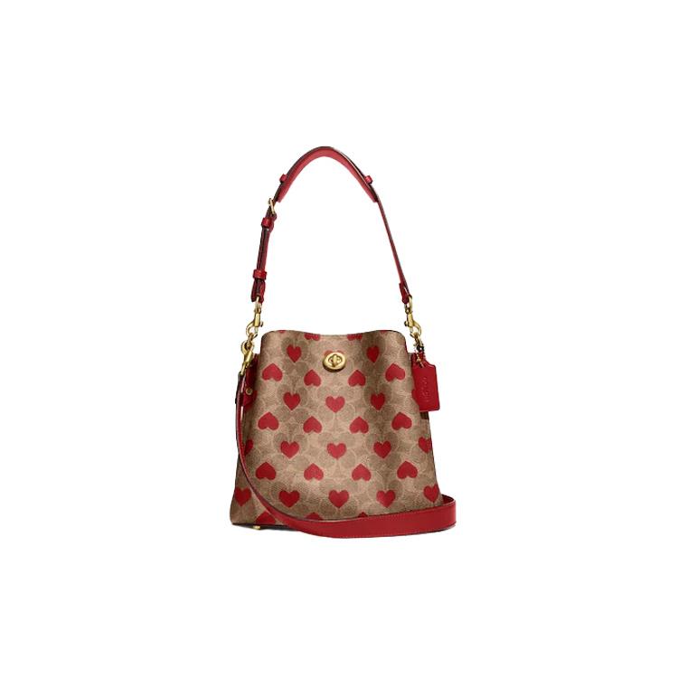 

Новая парусиновая сумка-ведро COACH с кожаной отделкой, сумка через плечо, женская сумка на плечо C8389-B4P22 23.1*10.7*22.1CM