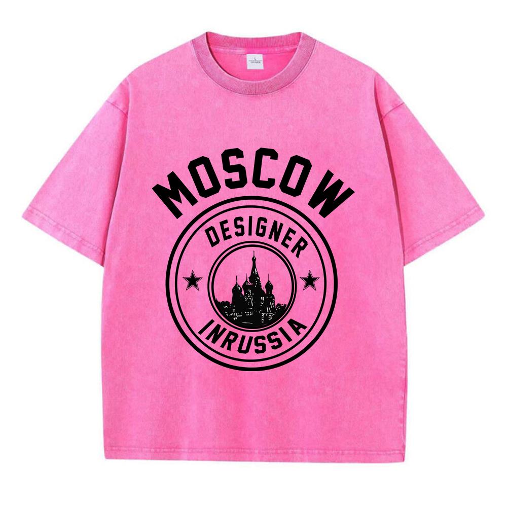 

Женские хлопковые выстиранные футболки Модный дизайн Московский дизайнер в России Принтованные топы Свободные состаренные уличные женские вещи L