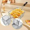 Deep Fry Basket with Front Hook Multipurpose Holder Frying Serving Strainer for