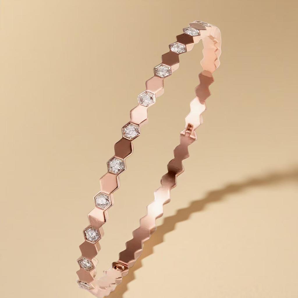 Hexagonal Rhombus Honeycomb Design Niche High-end Bracelet