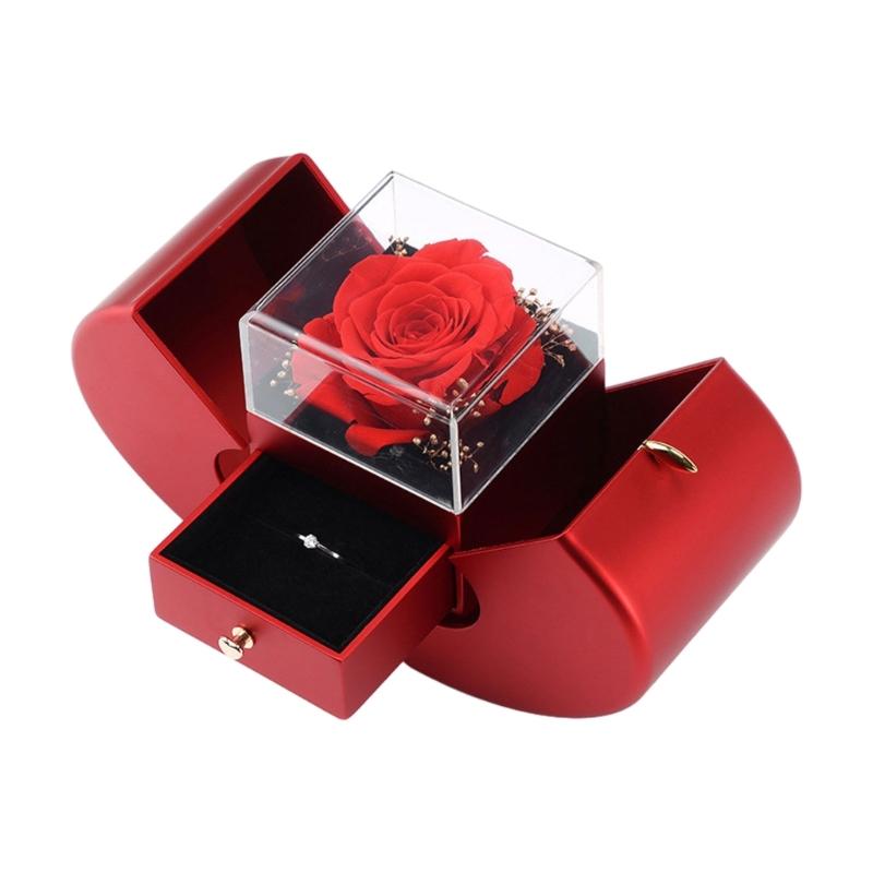 Lifting Rose Gift Box Necklace Rings Storage Box For Women Girlfriend Birthday Christmas Valentine Gifts 2024