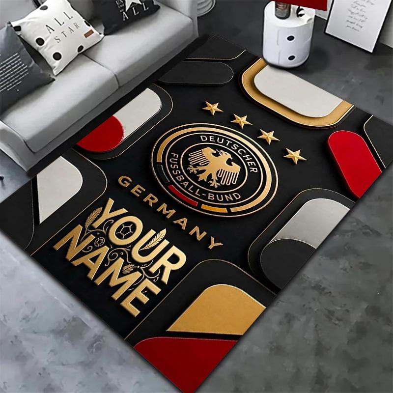 Germany Football Crest Custom Name Carpet Rug For Living Room Bedroom Home Sofa Decoration Kids Play Nonslip Floor Mat