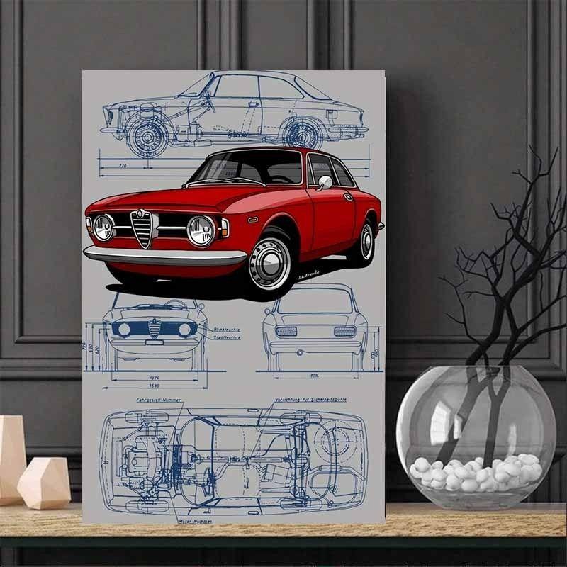 Automotive Metal Decorative Painting: Gifts for Car Lovers Garage Home Style