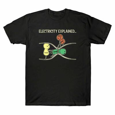 Ohm Volt Amp Electricity Explained Funny Electrician Nerd Men's T-Shirt Cotton Unisex T-Shirt