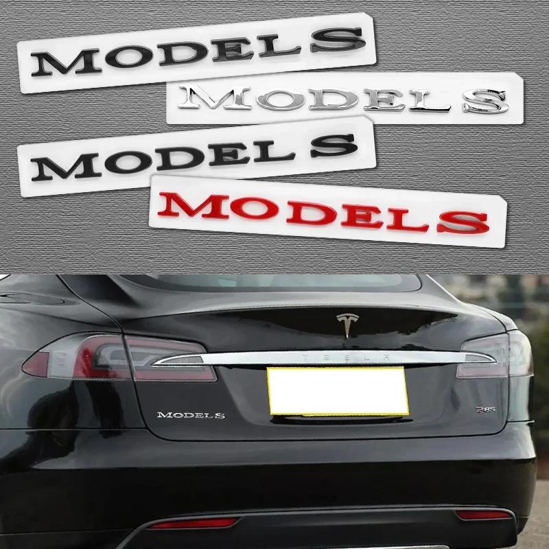 ALG1 1Pc Car Styling Logo Badge For Tesla Model 3 Model S Models Y X ABS 3D Rear Trunk Body Emblem Sticker Decal Decorate Accessories