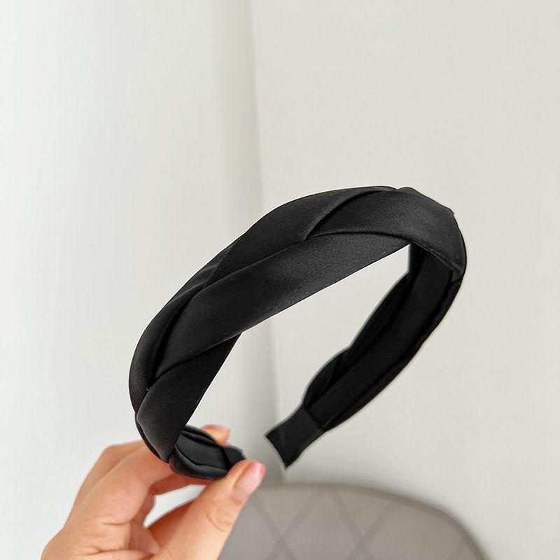 

Летняя повязка на голову женские аксессуары повязка на волосы модная резинка для волос однотонная 16*3.5cm чёрный