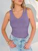 2026 Women's Slim-Fit V-Neck Ribbed Sleeveless Casual Top