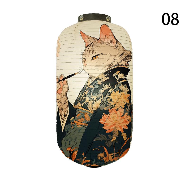 NEW Japanese Chochin Hanging Lantern Ukiyo-e Style Samurai Cat Anime Cartoon Lantern Sushi Restaurant Decor Festival Party Decor