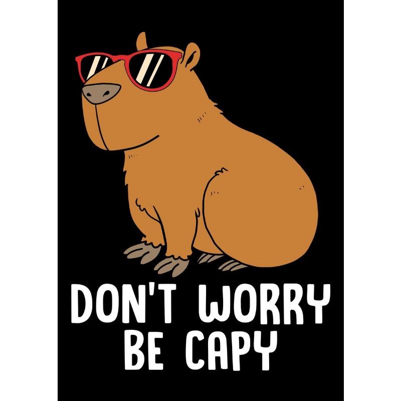 Funny Cute Animal Capybara in Suit Gentleman Drinking Art Posters Canvas Painting Wall Prints Picture for Living Room Home Decor