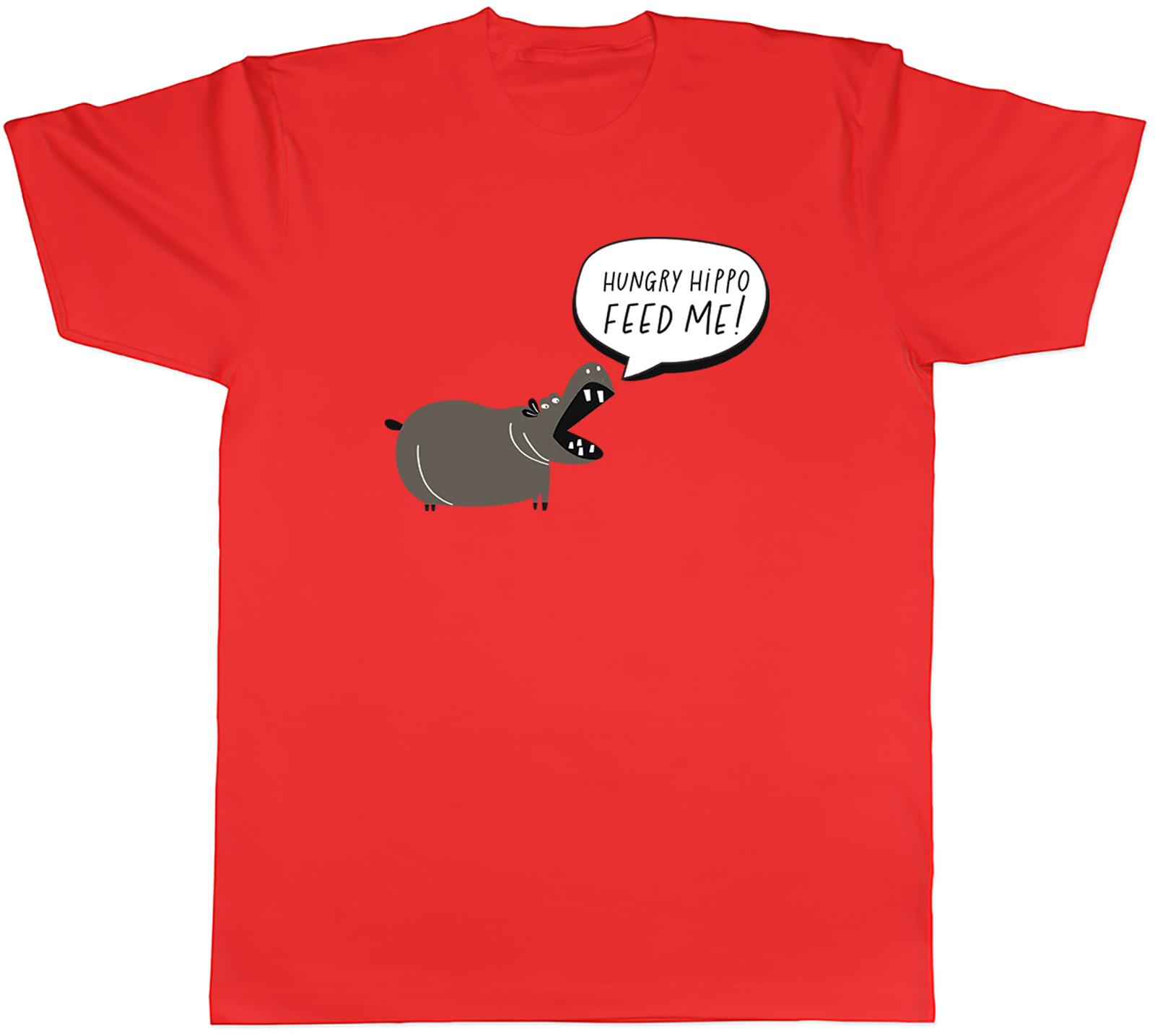 Hungry Hippo Mens TShirt Feed Me Hippopotamus Lover Tee Gift S