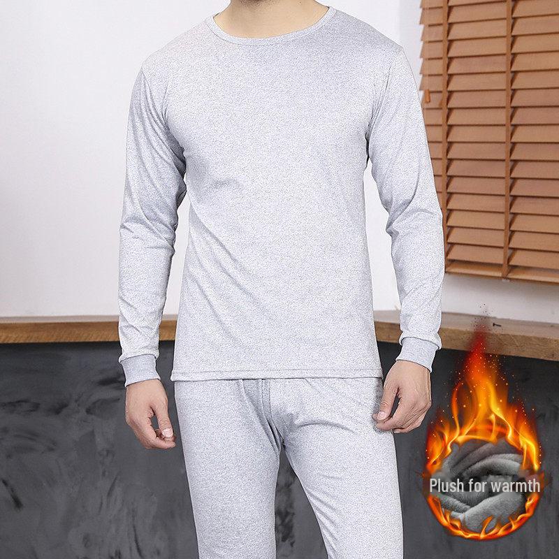 Thermal Autumn Clothing Set for Boys: Solid Color Velvet-Lined Trousers and Long-Sleeve Shirt for Teenagers – Cold-Resistant and Trendy