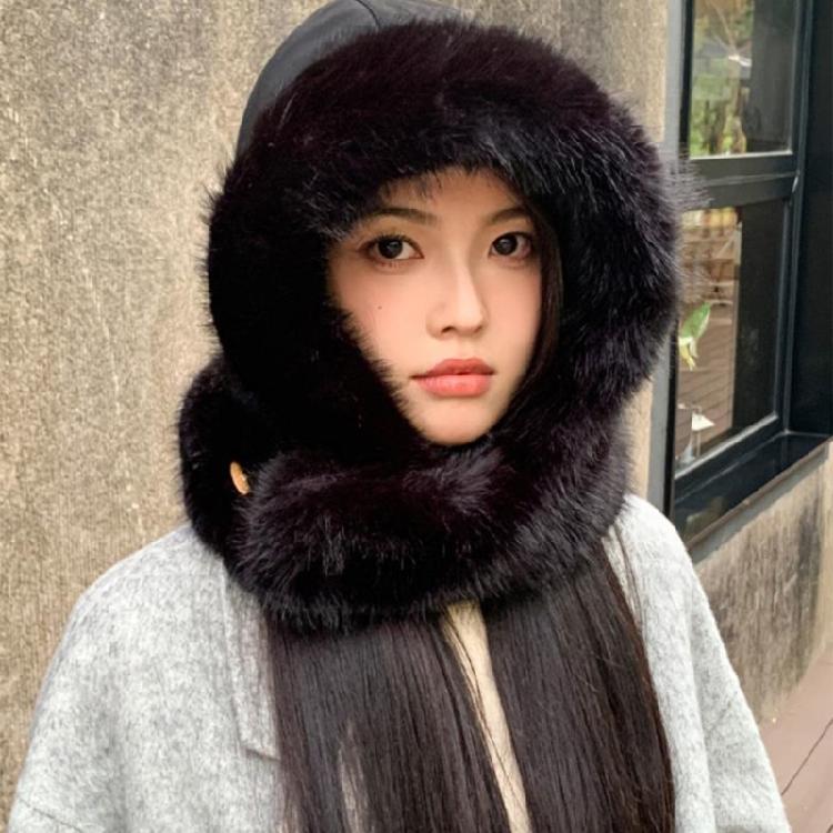 Adult Plush Earflap Hat Outdoor Windproof Ear Protect Furry Hat for Outdoor