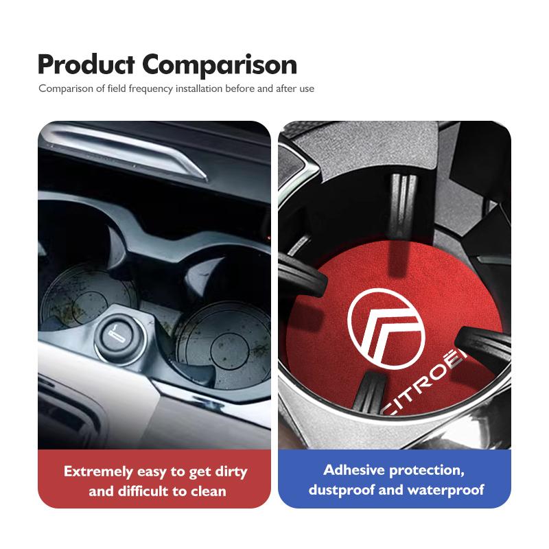 For Citroen 2PCS Car Logo Anti-Slip Water Cup Pad Drink Holder Mat Interior Accessories C4 C3 C5 C1 C2 C6 VTS C4L DS3 DS4 DS5