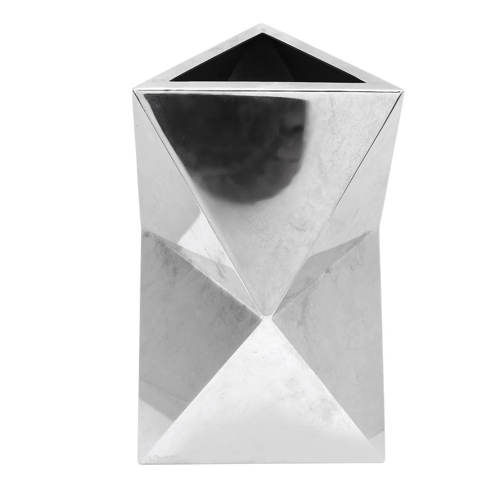 Tabletop Decorative Vase 304 Stainless Steel Exquisite Rhombus Design Modern Flower Vase for Home Livingroom Dinning Room Studio