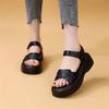 Small thick-soled Velcro sandals women's 2025 summer new lightweight and versatile commuter wear with skirt beach shoes