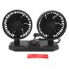Dual Head Car Fan 2 Adjustable Speed Strong Wind 360 Degree Rotatable Low Noise Dual USB Interface Car Cooling Fan 12V