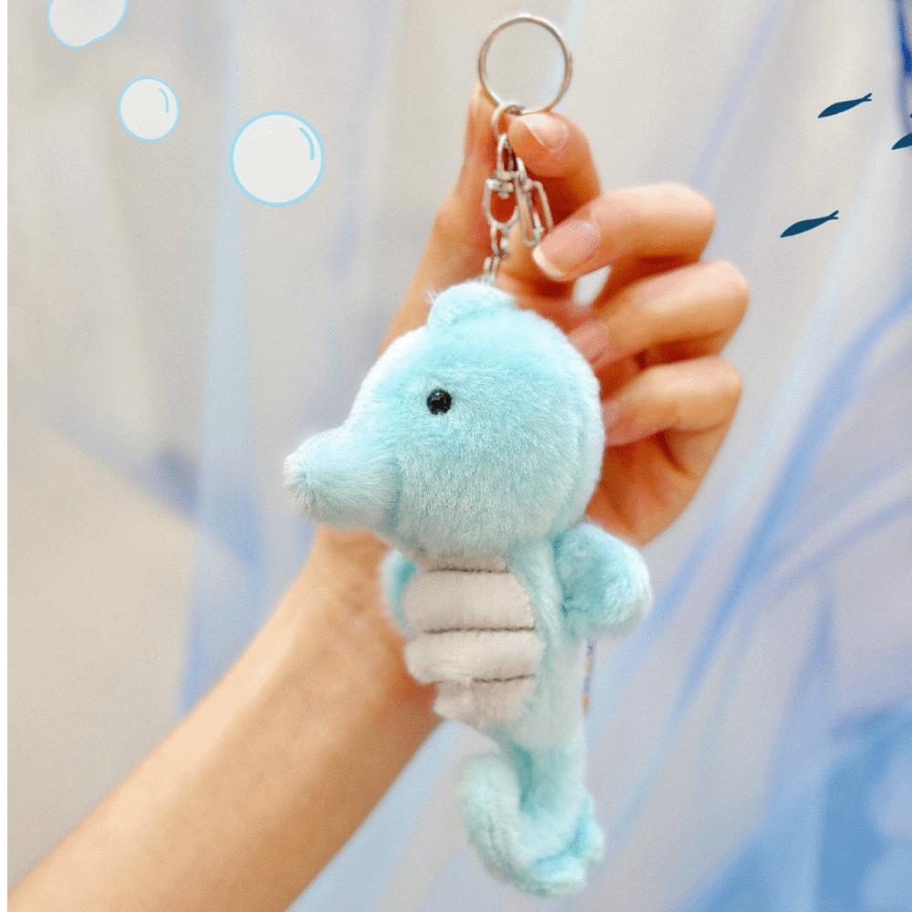 Cute Mini Marine Animal Plush Doll Funny Stress Relief Squeeze Toy Plush Keychain Cartoon Plush Pendant Keychain Decor