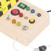 Kids LED Wooden Toy Educational Simulation Key Lock Pluggable Wire Motor Skills Activity Board for 36 Months and Above Short Type Rectangular
