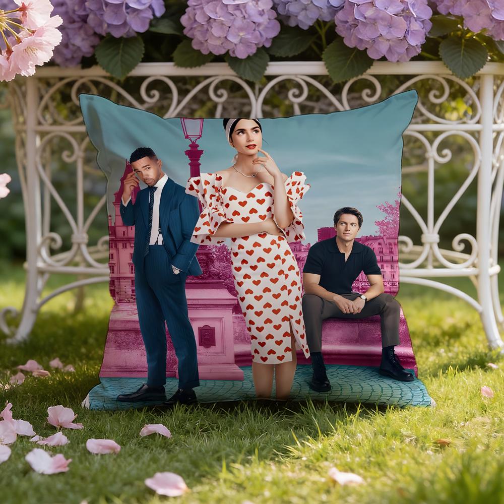 Movie E-Emily In P-ParisS Cushion Cover Home & Car Dual-Scene Pillow Cover: Reversible for Premium Comfort