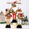 Stretchable Retro Snowflake Plaid Doll: Christmas Fabric Decoration for Hotel and Mall Desktops