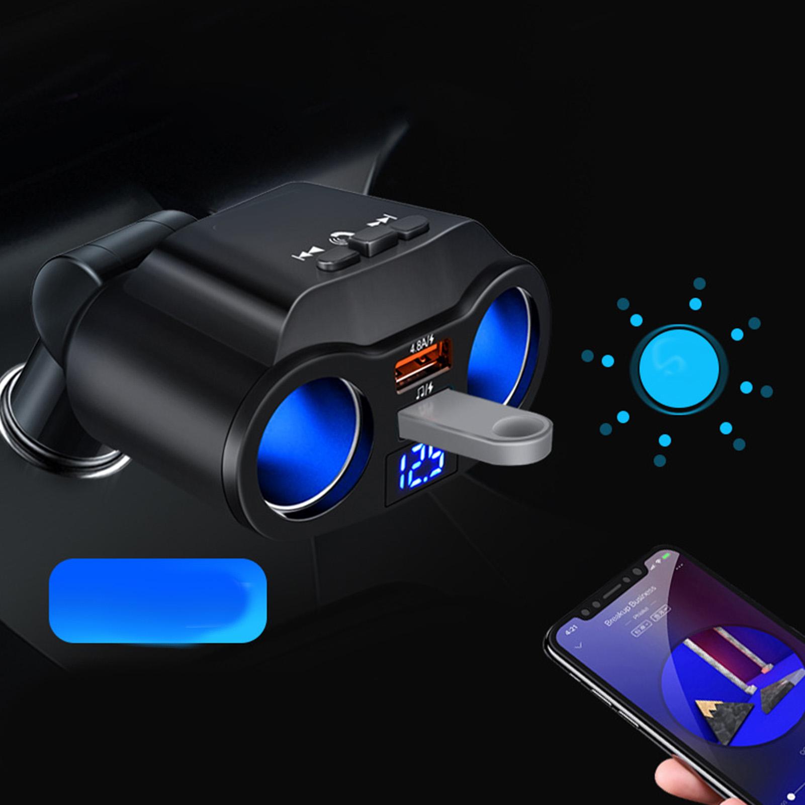 

Bluetooth 2 гнезда разветвитель прикуривателя Многофункциональный адаптер автомобильного зарядного устройства с двойным USB-портом