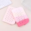 New Stylish Holes Silicone Pencil Case Zipper Soft Pencil Pouch Lightweight Waterproof Stationery Storage Bag Classroom