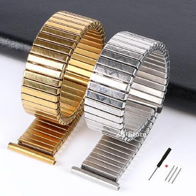 Edelstahl Elastisches Armband 12/14/16 18mm 20mm 22mm Metall Expansionsarmband für Xiaomi Huawei Samsung Galaxy Smartwatch Armband