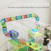 Cage for Hamsters, Mice, and Small Rodents with Tunnel, Feeder, Wheel, and Toy, 47 X 30 X 59 Cm, Green
