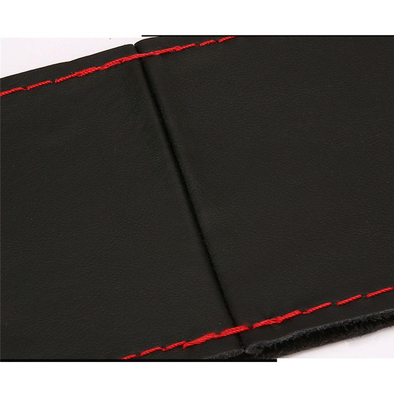 38cm 15inch Auto Stuurwielhoes Nappa Toplaag Koeienhuid Echt Leer Wiel Vlecht Cover Handgestikt Zachte Autoproducten