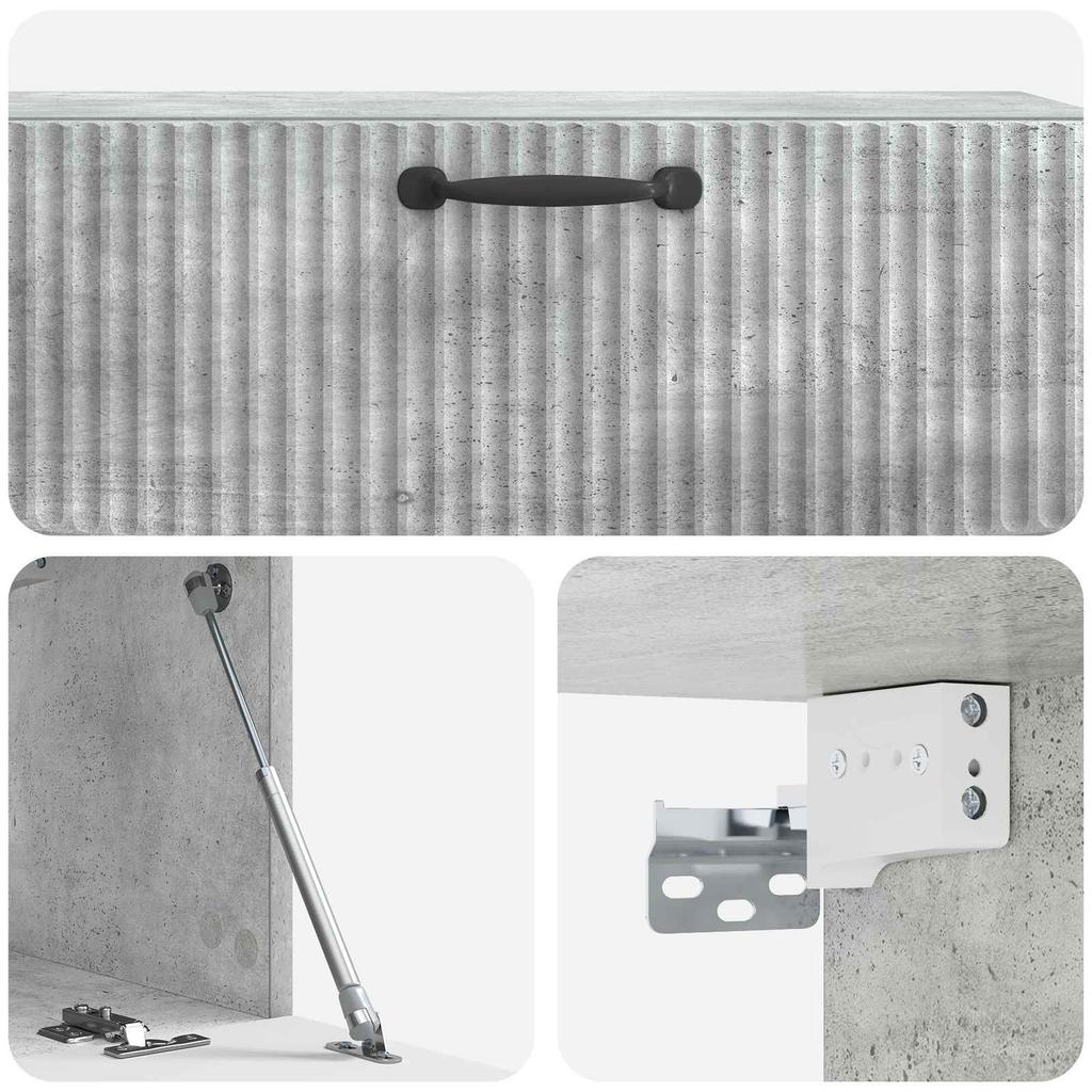 Wall Mounted TV Cabinet Concrete Grey 98 x 31 x 30 cm