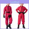 Cosplay Squid Game Combinaison Rouge en Tissu Polyester pour Filles Déguisement Halloween