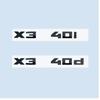 ABS Chrome Black 2.6cm M X3M40i X3M40d M40i M40d X3 Numbers ABS Emblem for X3 SeriesF25 G08 G45 Car Trunk Badge Logo Sticker